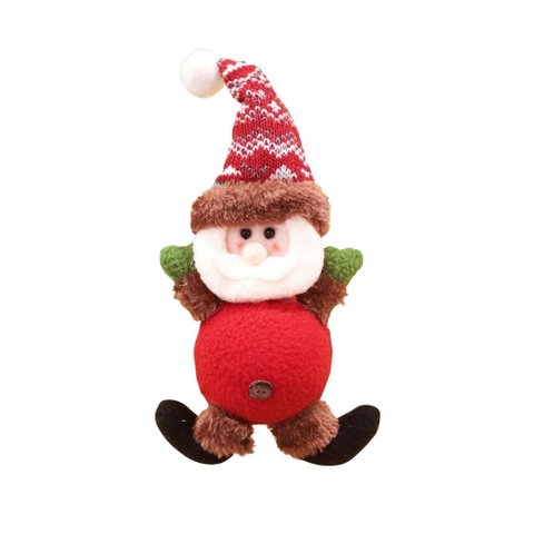 Papai Noel Iluminado Led Pelúcia Pendente Xadrez 24cm - Magizi