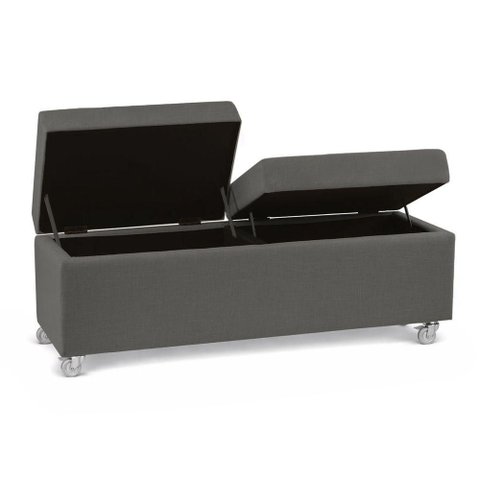 Recamier Madri 120cm Suede com Estrutura em Madeira Cinza Inova Decor