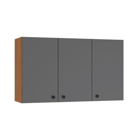 Armário Aéreo Kappesberg Pixel 3 Portas Canela/cinza Sagrado 120cm