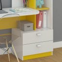 Ver imagem 5 de Escrivaninha com Estante Gabriela 2 Gavetas 138cm Espresso Móveis Branca E Amarela