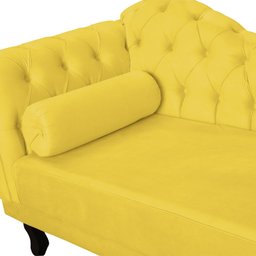 Recamier Divã Capitonê Larissa Lado Direito Amarelo - 3