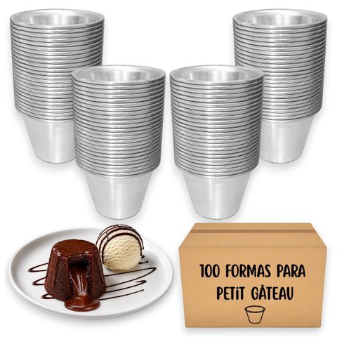 100 Formas de Petit Gateau Alumínio Durável Reforçado Kit