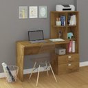 Ver imagem 1 de Escrivaninha com Estante Gabriela 2 Gavetas 138cm Espresso Móveis Mel