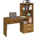 Ver imagem 2 de Escrivaninha com Estante Gabriela 2 Gavetas 138cm Espresso Móveis Mel