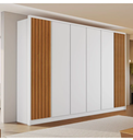 Ver imagem 1 de Guarda Roupa Zurich Branco NATURE100% MDF 6 Portas 2 Ripadas e 4 Lisas com 6 Gavetas-Bianchi Móveis