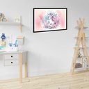 Ver imagem 2 de Quadro Decorativo Unicórnio Flores Rosa - 50x70cm:moldura Branca