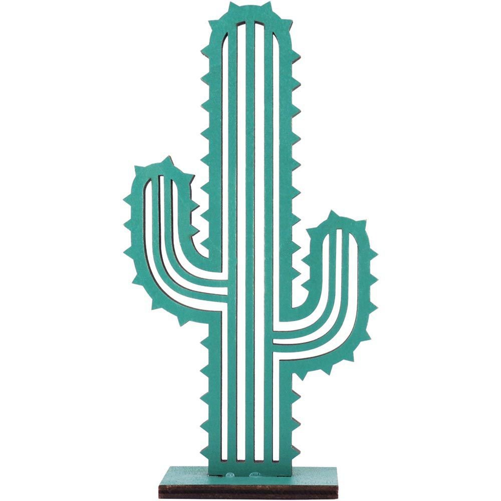 Estátua Decorativa Cacto Verde Adorno Enfeite Mesa Sala 22cm - 1
