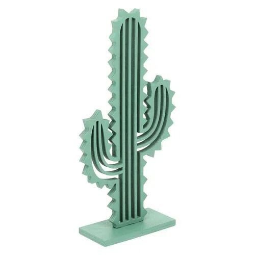 Estátua Decorativa Cacto Verde Adorno Enfeite Mesa Sala 22cm - 2