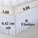 Ver imagem 4 de Saia Para Cama Box Solteiro Branca c/ Elastico Duplo