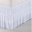 Ver imagem 3 de Saia Para Cama Box Solteiro Branca c/ Elastico Duplo