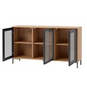 Ver imagem 3 de Balcão Buffet Refresh 3 Portas 3 Prateleiras com Vidro Lamina Mel/Preto - BRV