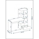 Ver imagem 3 de Escrivaninha com Estante Gabriela 2 Gavetas 138cm Espresso Móveis Branca