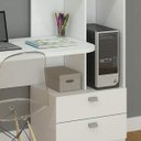 Ver imagem 6 de Escrivaninha com Estante Gabriela 2 Gavetas 138cm Espresso Móveis Branca