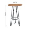 Conjunto Mesa Bistrô Dubai Tampo Madeira com 3 Banquetas em Couro Caramelo e Metal Preto - 7