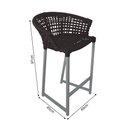 Ver imagem 5 de Conjunto Bistrô Champanheira Cinza Tampo Ripado e 2 Banquetas Reis Corda Náutica Marrom