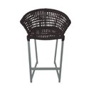 Ver imagem 3 de Conjunto Bistrô Champanheira Cinza Tampo Ripado e 2 Banquetas Reis Corda Náutica Marrom