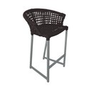 Ver imagem 2 de Conjunto Bistrô Champanheira Cinza Tampo Ripado e 2 Banquetas Reis Corda Náutica Marrom