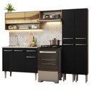 Ver imagem 3 de Armário de Cozinha Compacta 229cm com Pia Rustic/Preto Emilly Madesa 11