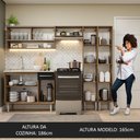 Ver imagem 6 de Armário de Cozinha Compacta 229cm com Pia Rustic/Preto Emilly Madesa 11