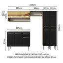 Ver imagem 4 de Armário de Cozinha Compacta 229cm com Pia Rustic/Preto Emilly Madesa 11