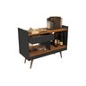 Aparador Buffet Bar Retrô 4064 Preto Fosco com Nature - 2