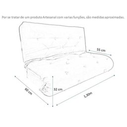 Colchão Futon Casal Dobrável Sofa Cama Branco Off Acquablock - 3