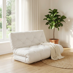 Colchão Futon Casal Dobrável Sofa Cama Branco Off Acquablock - 2