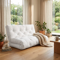 Colchão Futon Casal Dobrável Sofa Cama Branco Off Acquablock - 4