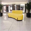 Ver mais imagens de Sofá 3 Lugares Orgânico Curvo Tókio 180cm Couro Amarelo