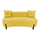Ver imagem 2 de Sofá 3 Lugares Orgânico Curvo Tókio 180cm Couro Amarelo