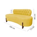 Ver imagem 7 de Sofá 3 Lugares Orgânico Curvo Tókio 180cm Couro Amarelo