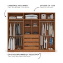Ver imagem 3 de Guarda Roupa Casal 242,1cm 6 Portas com Espelho 240852 Valência Politorno Móveis