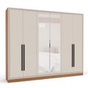 Ver imagem 4 de Guarda Roupa Casal 242,1cm 6 Portas com Espelho 240852 Valência Politorno Móveis