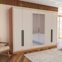 Ver imagem 1 de Guarda Roupa Casal 242,1cm 6 Portas com Espelho 240852 Valência Politorno Móveis