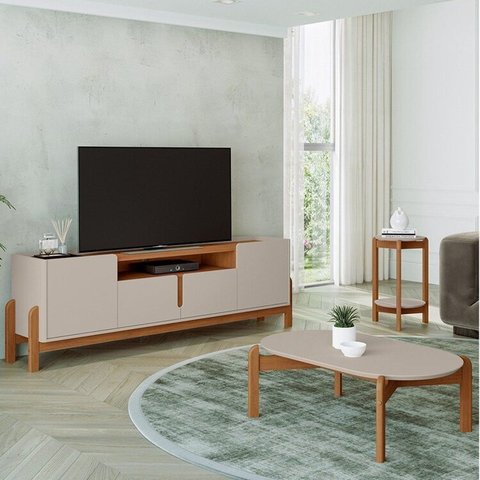 Rack de 1,90 com Mesa de Centro e Mesa Lateral Lizz
