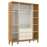 Quarto de Bebê Unique 4 Portas com Cômoda Sapateira e Painel Ripado Off White Freijó Eco Wood - Mati - 7