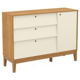 Quarto de Bebê Unique 4 Portas com Cômoda Sapateira e Painel Ripado Off White Freijó Eco Wood - Mati - 4