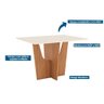 Conjunto: Mesa Sala Jantar Vértice C/ Tampo Reto Madeirado C/ Vidro 120x80cm e 4 Cadeiras Milla - 2