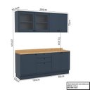Ver imagem 3 de Cozinha Compacta Modulada 7 Portas 3 Gavetas 100% MDF 2 Tampos Sevilha Azul/Órion