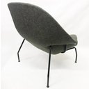Ver imagem 3 de Poltrona Womb Chair linho grafite base preta - Poltronas do Sul