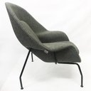 Ver imagem 2 de Poltrona Womb Chair linho grafite base preta - Poltronas do Sul
