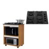 Kit Balcão Cooktop Turim Nature/off White com Fogão Cooktop 4 Bocas Itatiaia - 1