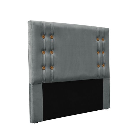 Cabeceira Cama Box Queen 160cm e Recamier Gênova Veludo Cinza S04 - D'Rossi