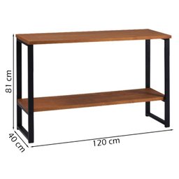 Aparador para Sala Aço Preto 120 Cm I10 Madeira Taeda Mell Dmobiliario - 3