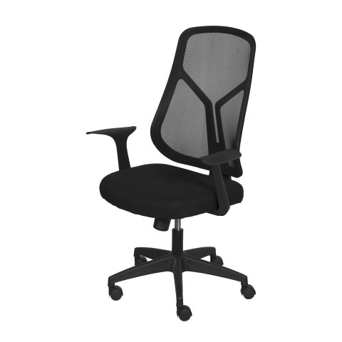 Cadeira de Escritório Giratória Panther Diretor Tela Mesh Preto Base Rodízio Nylon