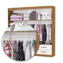 Ver imagem 3 de Guarda-Roupa Infantil com 6 Portas e 4 Gavetas 177cm Multimóveis CR35560 Madeirado/Branco