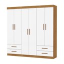 Ver imagem 2 de Guarda-Roupa Infantil com 6 Portas e 4 Gavetas 177cm Multimóveis CR35560 Madeirado/Branco