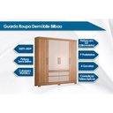 Ver imagem 2 de Guarda Roupa Casal 4 Portas e 4 Gavetas Bilbao Amêndola/off White - Demóbile