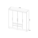 Ver imagem 3 de Guarda Roupa Casal 4 Portas e 4 Gavetas Bilbao Amêndola/off White - Demóbile