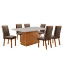 Ver imagem 1 de Mesa de Jantar Aida 180cm Tampo MDF e Vidro Canto Copo com 6 Cadeiras Lira Moderna